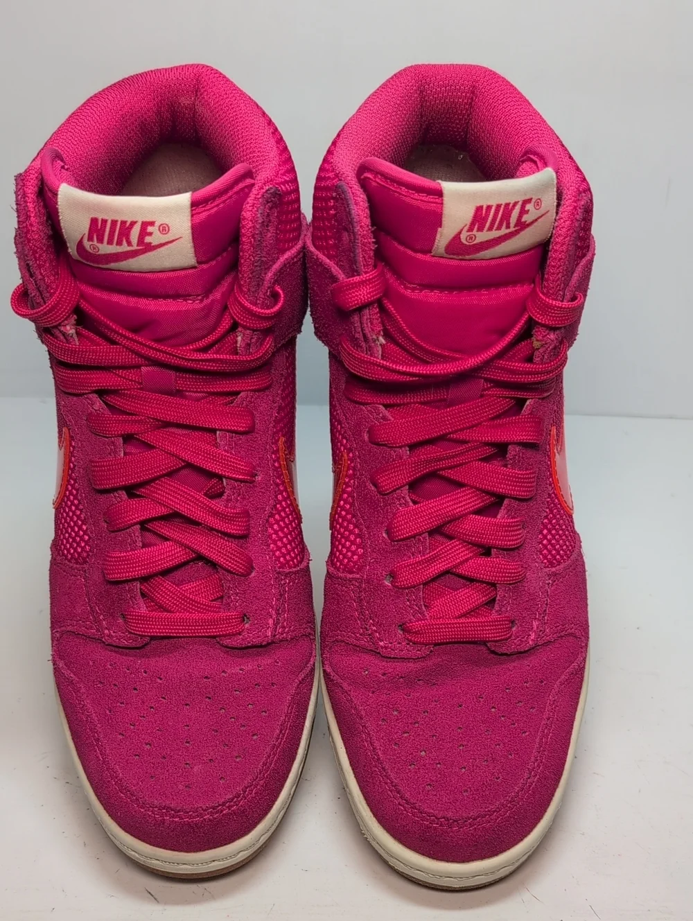 Nike Dunk Sky Hi hot pink hidden wedge sneakers womans size 7 EU 38